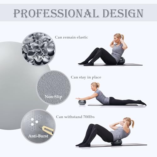 PL-0003 Soft Exercise Ball, Anti-Burst Yoga Ball Chair Supports 2200lbs PL-0003 - color: Gray