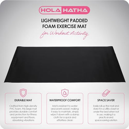 Lightweight Padded Exercise Yoga Mat, Non Slip Thick Foam Foldable Pad for Stretching and Workout Activity, 79 x 35.5" Medium, Grey