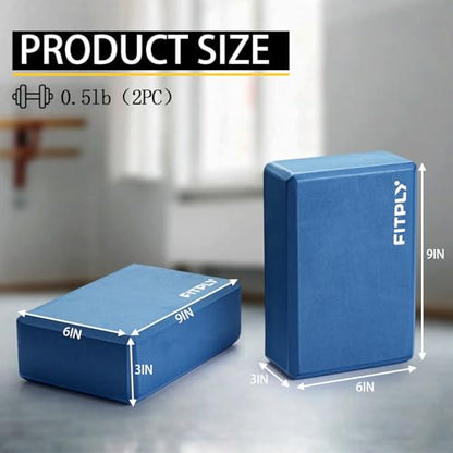 Yoga Blocks 2 Pack - Non-Slip Yoga Brick & Foam Blocks Yoga Set, High-Density Pilates Block for Stretching, Meditation, and Exercise Blocks Foam, Ideal for Deep Poses