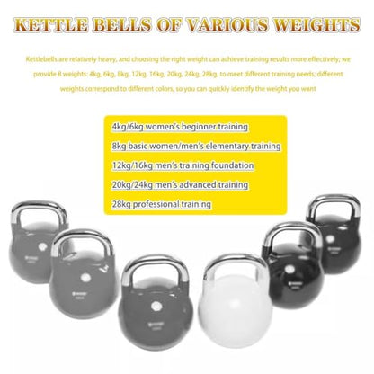 Kettlebell Weights Women's Shaping Competitive Kettle Bells, Gym Electroplated Steel Dumbbell, Strength Training Equipment, Swing/Lift(Light grey-4kg) - color: Light Grey-4kg