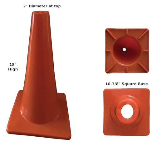 S&S Worldwide Heavy Duty Flexible Vinly Poly Cones 18 inch High, Set of 6