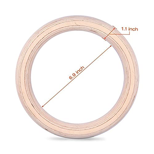 balacoo Gym Rings Birch Fitness Workout Rings Gymnastics Bar for Full Body Strength and Training