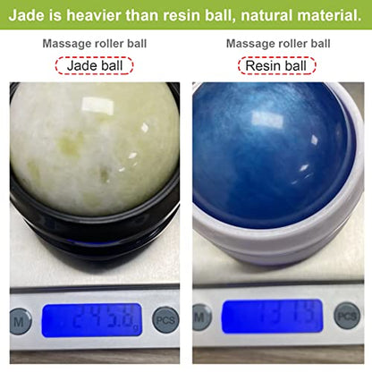ideayard Cold Massage Roller Ball, Massage Stone Tool Jade Ball for Cold & Heat Relief Sore Muscles, Shoulders, Arms, Neck, Back, Feet, Body - color: Black