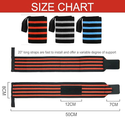 Wrist Wraps 18" Thumb Loop Straps for Powerlifting & Bench Press - color: Orange