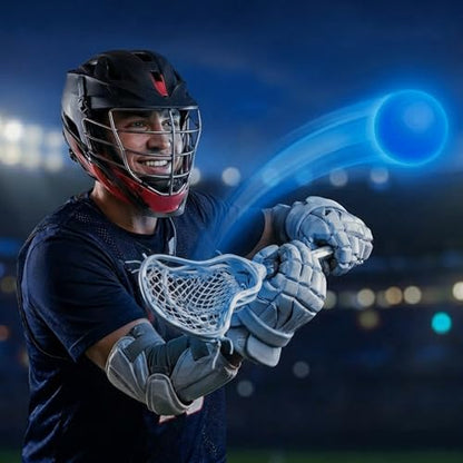 Glow in the Dark Lacrosse Ball | Official Size & Weight | 2 Pack | Night Practice & Training - color: Sky Blue