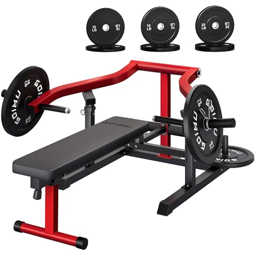 Chest Press Machine, GOIMU Z1-PRO Weight Bench Press Machine with Independent Arms, Adjustable Flat Incline Bench Press for Chest, AB Workout Home Gym Equipment - color: Red-100lbs Weight Set