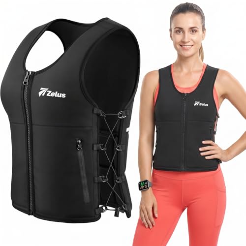 ZELUS Weighted Vest Woman, Adjustable Weighted Vest 1-10lb/ 1-15lb with Removable Z-Fit Soft Iron Weights, for Weight Loss Running Walking Rucking Strength Training, Reflective & Pocket Design - size: 10LB&M