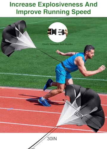 Hands Free Speed Agility Training Equipment Set - 20ft Agility Ladder, 10 Disc Cones, Resistance Parachute, 5 Resistance Bands & Carry Bag | Football Soccer Basketball Fitness Drills
