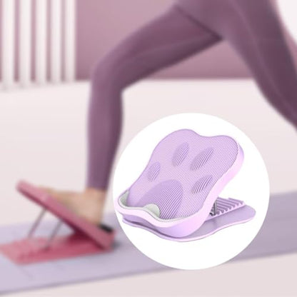 Calf Stretching Board Calf Stretcher Anti Slip Foldable Standing Leg Stretching Adjustable Fitness Board for Heel Hamstring, Pink(Violet)