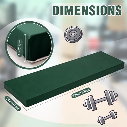Lyrow 3 Inch 72"x 24" Thick Foldable Yoga Mat with Carry Strap, Non-slip Portable Foam Gym Mat for Yoga, Pilates and Stretching - color: Dark Green