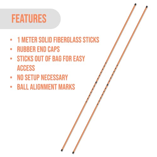 Elevate & Co. Golf Alignment Sticks – 36” Training Aid with Ball Placement Lines, 3 in 1 Trainer | Improve Posture & Perfect Swing Accuracy