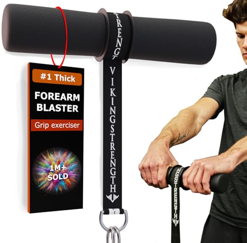 Forearm Strengthener with Patented Thick Handles - Wrist Roller for Forearm Exercise, Grip Strength, and Injury Prevention