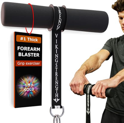 Forearm Strengthener with Patented Thick Handles - Wrist Roller for Forearm Exercise, Grip Strength, and Injury Prevention