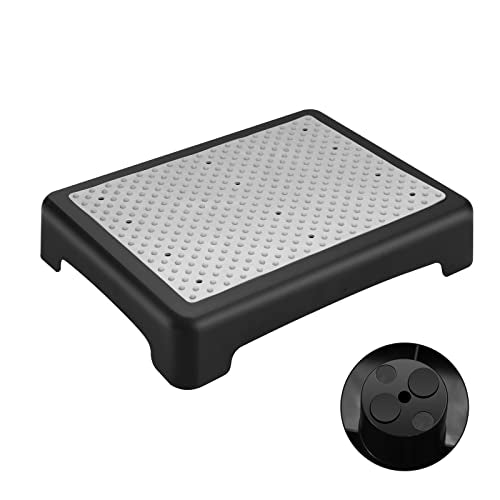 Fotree Step Stool, Indoor Outdoor Non-Slip Platform Step Stools for Adults ＆ Elderly Senior, Portable Anti-Fall Safety Step Platform, Large Size 3.5 Inch High Rise Stairs - color: Black-gray