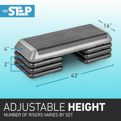 The Step Freestyle Grey Aerobic Platform, Health Club Size Steppers for Exercise