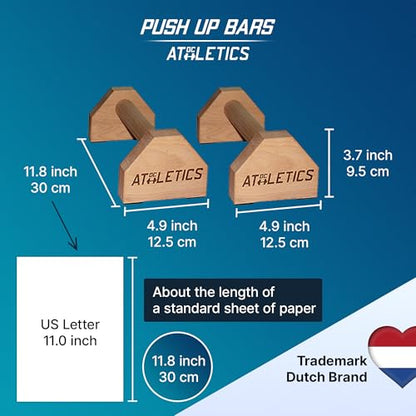 DC ATHLETICS® Wooden Parallettes for Calisthenics – Wrist-Friendly Handstand Bars, Select Beech Wood & Zero-Wobble Stability with Anti-Slip Pads – Push-Up Handles for Planche, L-Sits & Floor Workouts
