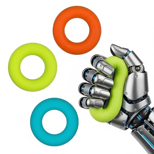 Grip Strength Trainer,Hand Grip Strengthener,Forearm Grip Workout - Grip Trainer Silicone Rings for Rock Climbing, Athletes & Stress Relief & Rehabilitation - color: Green, blue, orange