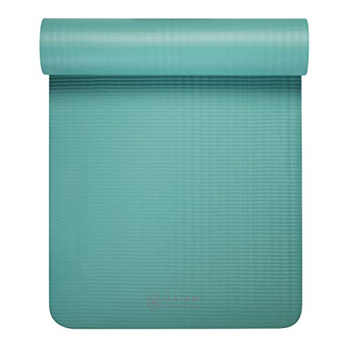 Gaiam Yoga Mat, Pilates & Exercise Mat, Thick Mat 2/5" (10mm) Workout Mat with Easy-Cinch Carrying Strap for Home & Gym Workouts