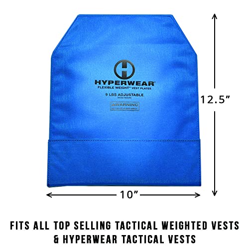 HYPERWEAR FlexLoad™ Adjustable Rucking Plates – Flexible, Low-Profile Weight System for Rucking Backpacks & Weighted Training - color: BLUE PAIR, size: 19 LB