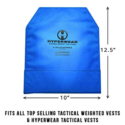 HYPERWEAR FlexLoad™ Adjustable Rucking Plates – Flexible, Low-Profile Weight System for Rucking Backpacks & Weighted Training - color: BLUE PAIR, size: 19 LB