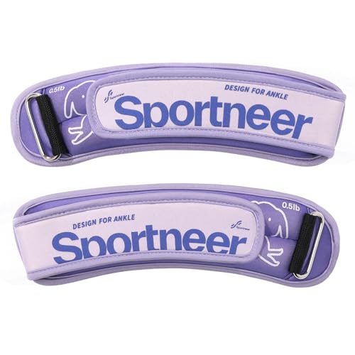 Sportneer Ankle Weights 0.5/1/2/3/5 LBS 1 Pair Wrist Leg Arm Weights - color: Purple, size: 0.5 lb x 2