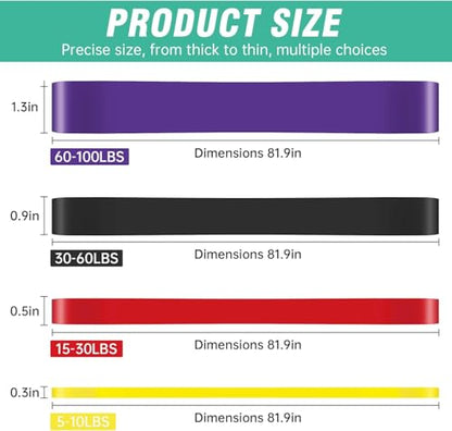 Resistance Band, Pull Up Bands, Pull Up Assistance Bands, Workout Bands, Exercise Bands, Resistance Bands Set for Legs, Working Out, Muscle Training, Physical Therapy, Shape Body, Men Women - color: 0.3-1.3in