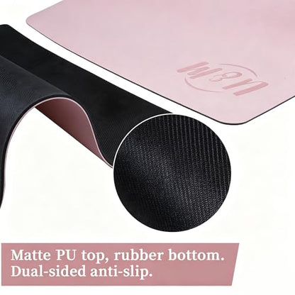 U&M Professional Non Slip PU Yoga Mat with Carrying Strap & Alignment Line, 72"x27" Extra Wide 0.2" Thick Exercise Mat for Home Gym | Sweatproof High Density | Anti-tear | Textured Surface | Natural Rubber Bottom Workout Mat for Women & Men Yoga Pilates F