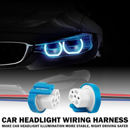 2PCS Headlight Wiring Harness Ceramic,3-Pin 9007 9004 HB1 HB5 Headlight Connector Plug for Replacement of Old Damaged,Universal Plug & Play Headlights Socket Car Accessories
