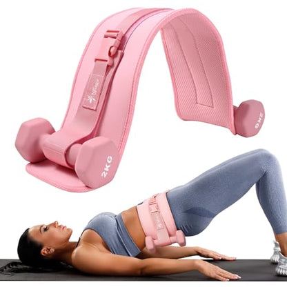 Exercise Hip Thrust Belt - Dumbbell Hip Thrust Belt, Thicken & Widen, Comfortable for Dumbbells, Kettlebells or Plates, Slip Padding, Gym or Home Workouts