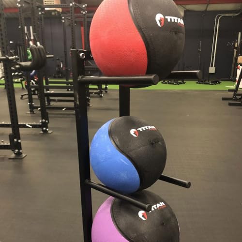 Titan Fitness Adjustable Medicine Ball Storage Tree, Holds 5 Med Ball for Strength Training, Muscle Driver, Sport Therapy, Core Strength, WOD