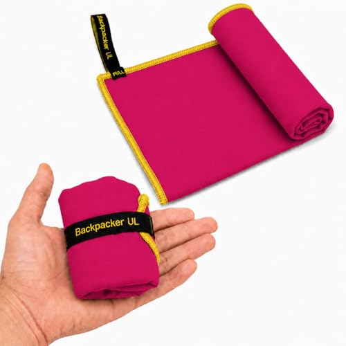 Backpacking Ultralight Quick Dry Microfiber Soft Fast Drying Hand and Face Towel Wash Cloth Camping Yoga Hiking Active Lifestyle Small (Magenta, Small)