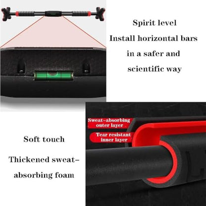 Portable Adjustable Pull Up Bar for Doorway, Chin-Up Bar, No Drill Installation, Unisex Fitness Equipment for Home and Office