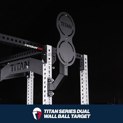 Titan Fitness Titan Series Rack-Mounted Double Wall Ball Target, Floating Target for Throwing Wall, Medicine & Plyo Balls, Competition Height Rack Attachment with Thick Steel Construction