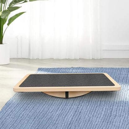 Balance Board Wobble Board Yoga Training Board Exercise Board Core Training Board Sturdy Wooden Construction Anti Slip Roller Design Suitable for