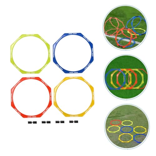 KESYOO Agility Rings for Football Training 4 Units 36 cm Yellow Orange Blue Green Material PP Portable for Speed Exercises and Coordination