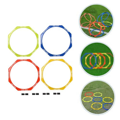 KESYOO Agility Rings for Football Training 4 Units 36 cm Yellow Orange Blue Green Material PP Portable for Speed Exercises and Coordination