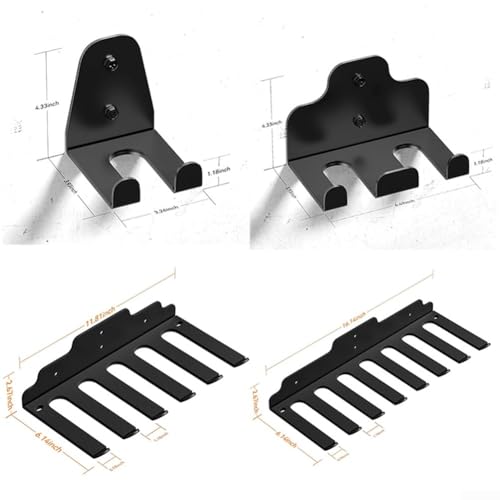 Wall Mounted Barbell Storage Rack Heavy Duty Steel Gym Organizer for Barbells Dumbbells Resistance Bands Vertical Hanging Holder Black