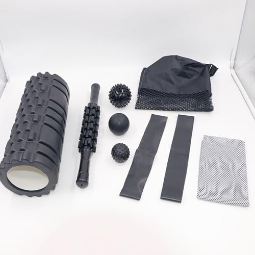 Complete Yoga Accessories Set: Foam Roller, Massage Stick, Resistance Band for Muscle Recovery Presentation Stretching Drum with Massage Ball