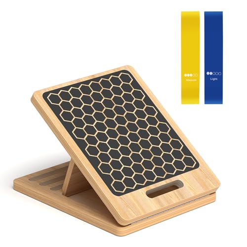 Adjustable Stretching Board, 4-Level Portable Calf Stretch Board for Exercise & Pilates, Supports up to 300lbs for Deep Squat, Heel & Ankle Workouts, Home Gym Fitness Equipment for All