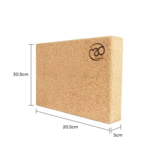 Yoga-Mad Cork Yoga Block | 30.5cm x 20.5cm x 5cm | Eco Friendly Yoga Block | Non Slip Cork Brick for Yoga, Pilates, Training and Home Workouts | Provides Support for Various Yoga Poses