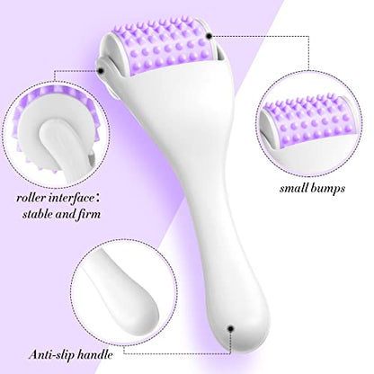 2 Pcs Muscle Roller Gift Fascia Stick Cellulite Face Muscle Body Massage Roller Massage Tool for Relief Neck Arm Back Leg Body Deep Release(Purple,Silicone) - color: Purple, style: Silicone