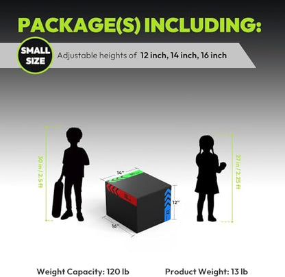 HANDBODE 3-in-1 Plyometric Box, Jump Training Equipment - style: 13 lb (12 x 14 x 16 inch)