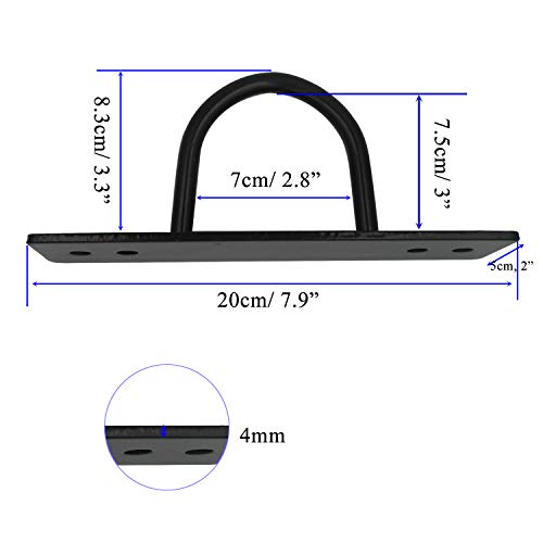 Battle Ropes Anchor, Battle Rope Wall Ceiling Mount Kit Bracket Hook for Suspension Straps Crossfit Gymnastic Rings, Body Weight Strength Training Systems, Yoga Swings Hammocks, Boxing Equipment - color: 2 sets Black