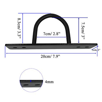 Battle Ropes Anchor, Battle Rope Wall Ceiling Mount Kit Bracket Hook for Suspension Straps Crossfit Gymnastic Rings, Body Weight Strength Training Systems, Yoga Swings Hammocks, Boxing Equipment - color: 2 sets Black