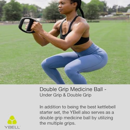 TRX YBell Arc Series 3-in-1 Kettlebell, Dumbbell and Push Up Bar Workout Equipment | Non-slip, Non-rust, Neoprene Coated | Perfect for Strength Training & Conditioning Workouts | 5.5 LBS