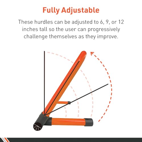Body Sport Adjustable Athletic Speed Training Hurdles, Jumping & Speed Training Fitness Equipment, Hurdles for Track & Field, Basketball, Soccer & More