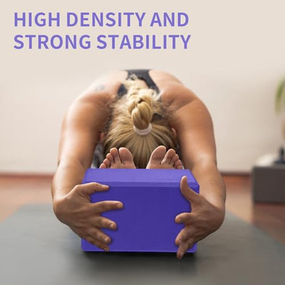 1 Pack Large Yoga Block 9x6x4 Inches, Sturdy Yoga Foam Blocks, High Density & Non Slip Surface for Yoga, Pilates & Stretching, Fitness Accessories for Stability & Balance