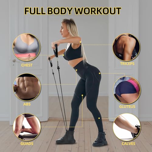 Door Anchor Strap and Resistance Bands for Working Out with Handles, Strength Training Equipment Exercise Bands for Full Body Workout, Non-Slip Multi Point Attachment for Home Gym Fitness