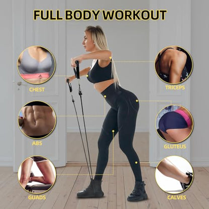 Door Anchor Strap and Resistance Bands for Working Out with Handles, Strength Training Equipment Exercise Bands for Full Body Workout, Non-Slip Multi Point Attachment for Home Gym Fitness