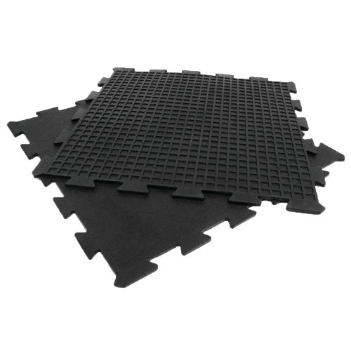 Rubber-Cal Armor Lock Interlocking Rubber Mat (4-Pack), Black, 3/8 x 24 x 24-Inch, Model: 03-212-WBK-4
